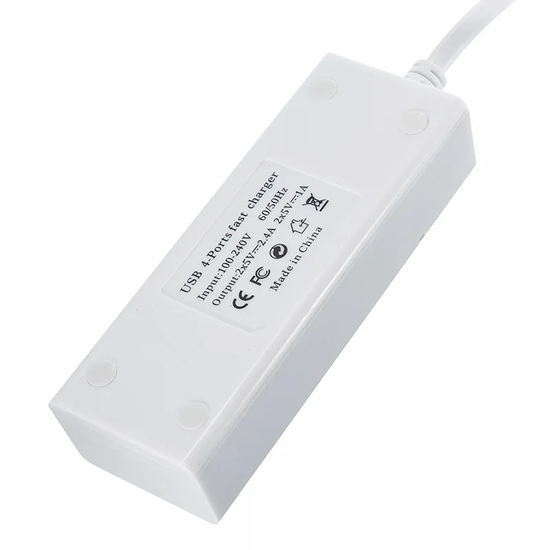Высокое качество ЕС США Plug ABS 4 порта USB 2.4A быстрое зарядное устройство для samsung для iphone для Xiaomi для huawei мобильного телефона