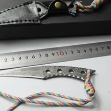 Dance-hostes дамасский стальной нож для кемпинга на открытом воздухе портативный походные охотничьи ножи с кожаным ножном ножи с фиксированным лезвием