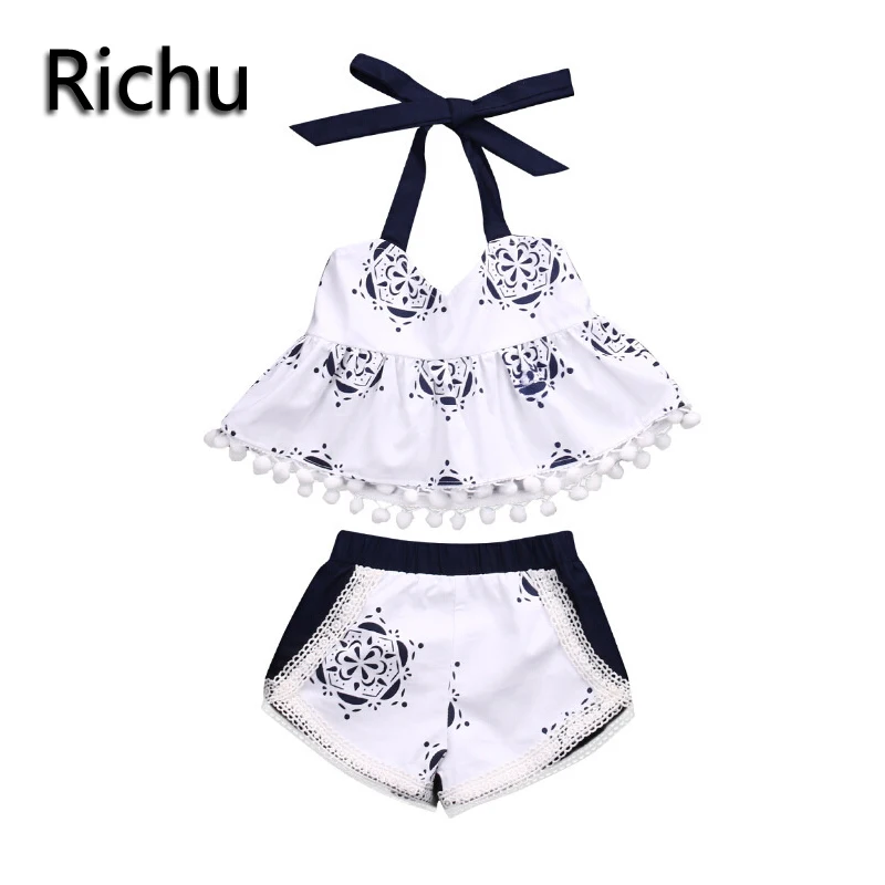 Newborn clothing set girl sets baby sleeveless blouse+pants girls