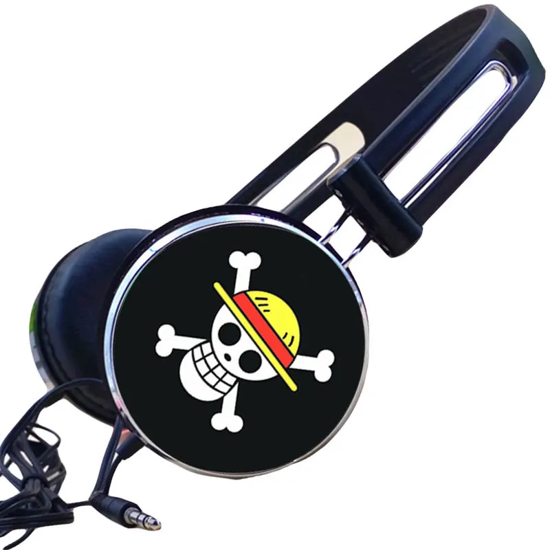 Anime One Piece Luffy Strawhat Pirates Skull Headphone Earphone Gaming Headset Headphones for Iphone Samsung Xiaomi Huawei