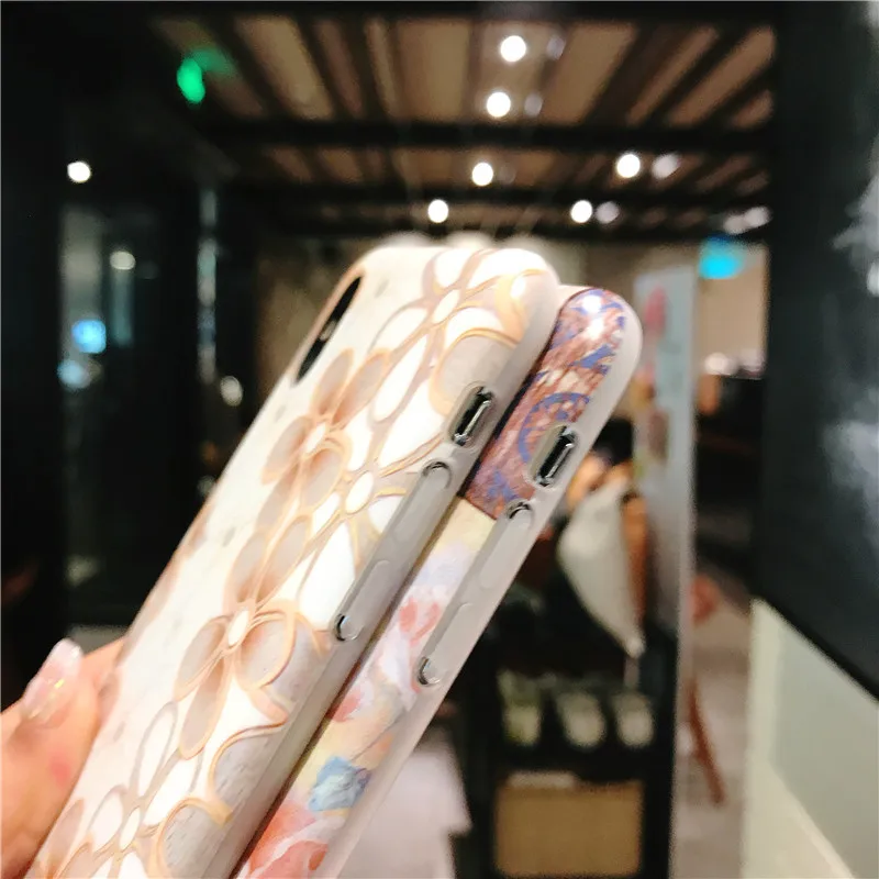FTAIDKJ винтажный Художественный Цветочный Мягкий IMD чехол для телефона iPhone 6 6S 7 8 Plus