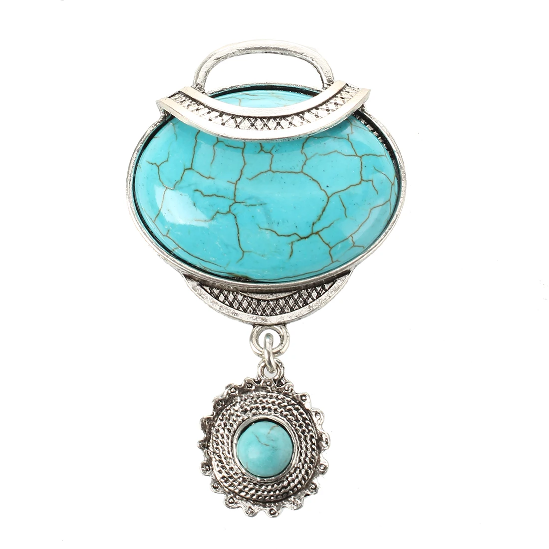 

TKOH NECKLACE TIBETAN SILVER OVAL 50 * 42mm