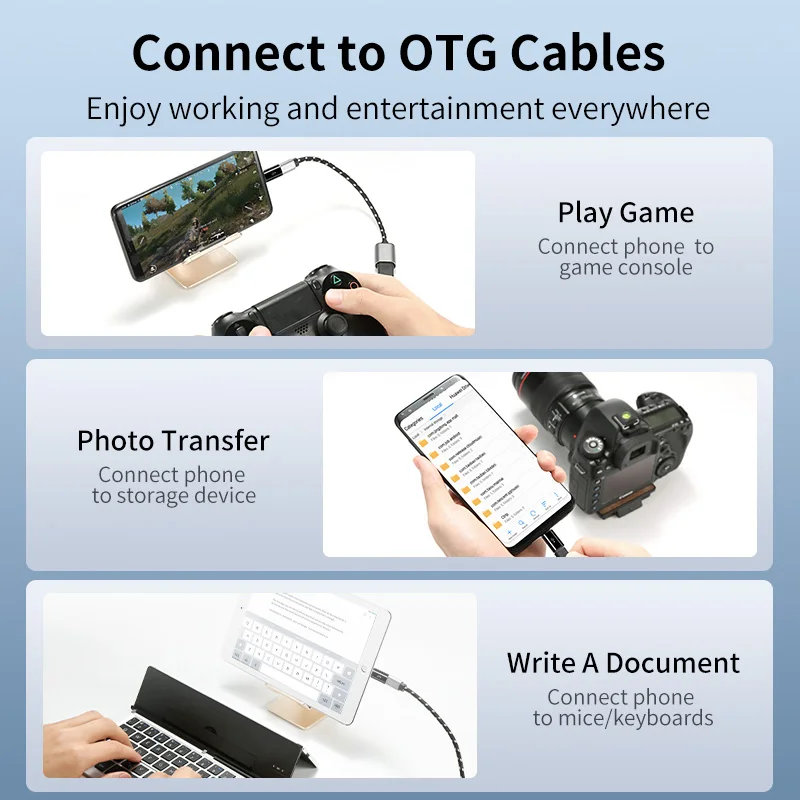 YBD OTG Type-C Adapter USB C to Micro USB OTG Cable Thunderbolt 3 USB Type C Adapter for Macbook Pro Samsung S9 One plus USBC