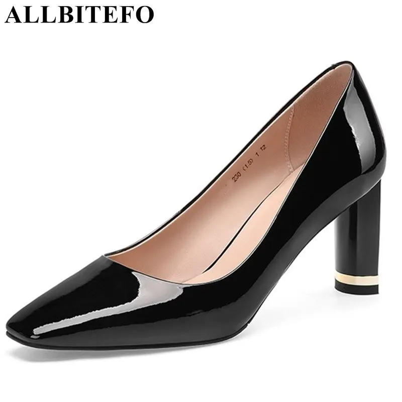 ALLBITEFO brand genuine leather woman shoes high heel shoes spike heels high quality sexy ladies girls early spring woman shoes