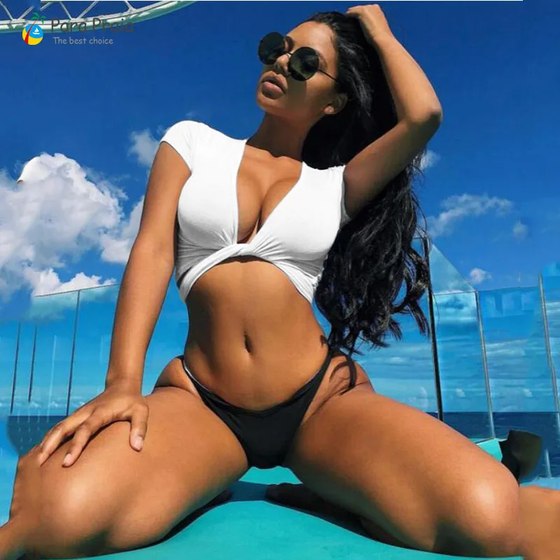 

2019 Bandeau Mini Bikini Sexy Bikini Set Women Swimsuit Sport Sexy Bathing Suit High Cut Push Up Swimwear Leopard Swimwear Mayo
