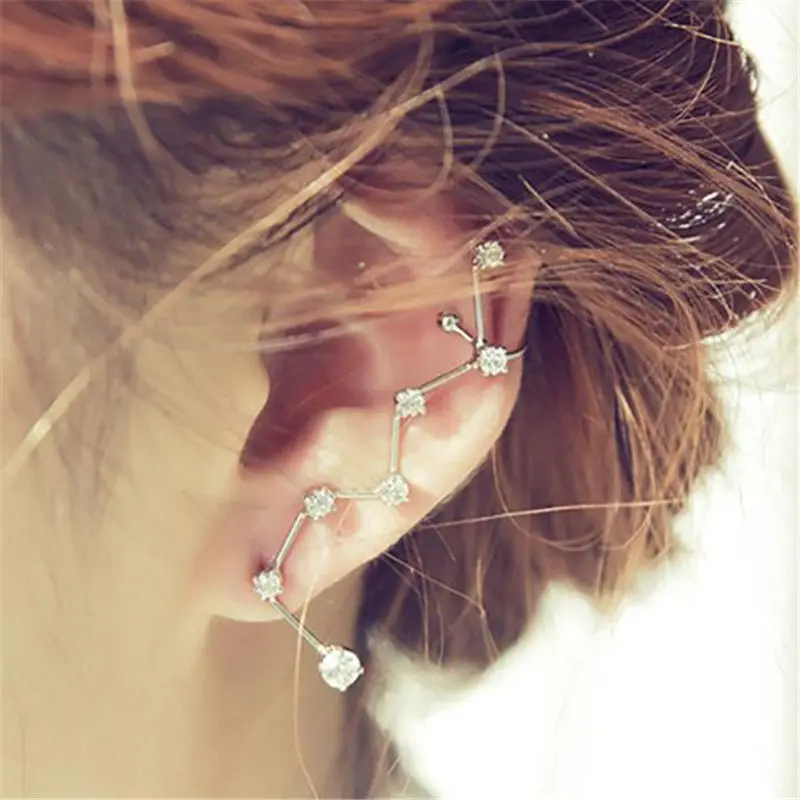 

1 pcs personality fashion big dipper shape rhinestone earring for charm women trendy jewelry accessories e0497