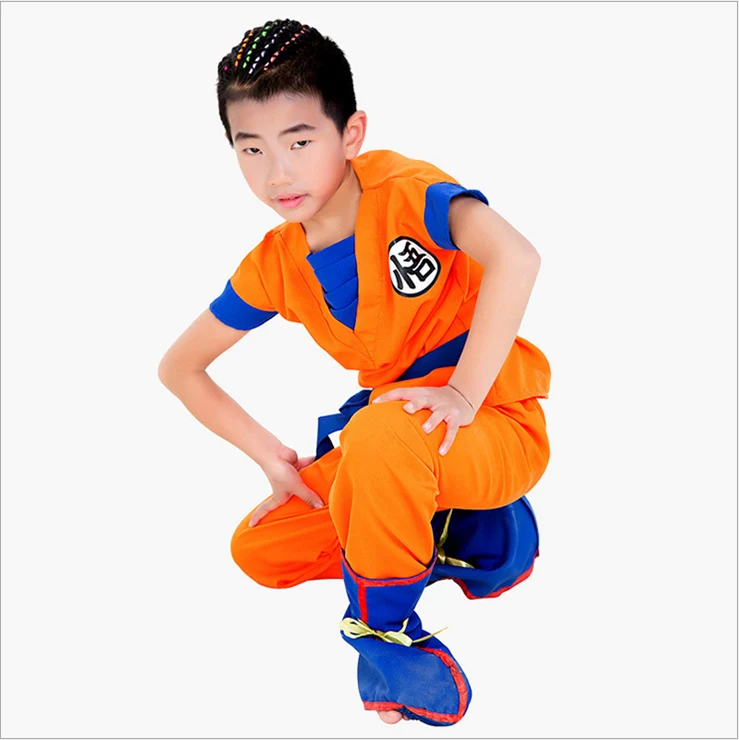 Child Kids Carnival Dragon Ball Z Costume Son Goku Wig Clothes Cosplay Halloween Children's Day Stage Show Party Fancy Dress