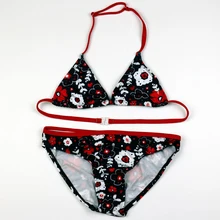 Комплект бикини для девочек, детские купальники, детский купальник с цветочным узором, купальный костюм для детей, купальный костюм из двух предметов, Купальник Одежда для пляжа