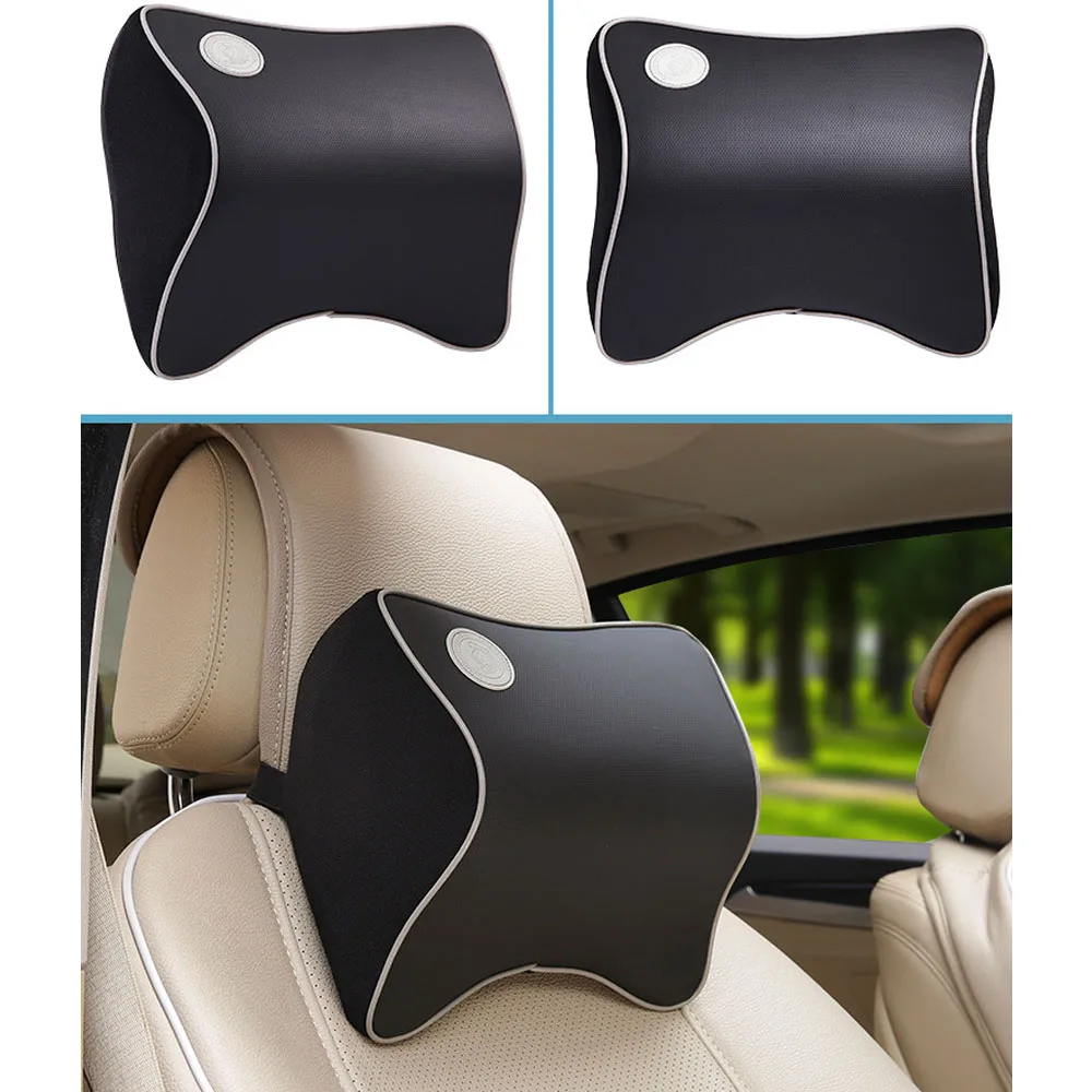 Dongzhen 1X Auto Car Pillow Space Memory Foam Fabric Neck Headrest Car Cover Vehicular Pillow Seat Headrest Neck Accessories