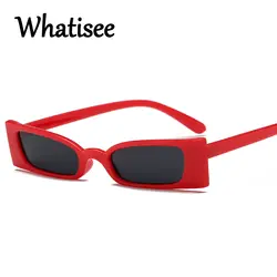 Whatisee Винтаж прямоугольник солнцезащитные очки Для женщин небольшая рамка солнцезащитные очки уникальный Розовый и красный цвет девушки