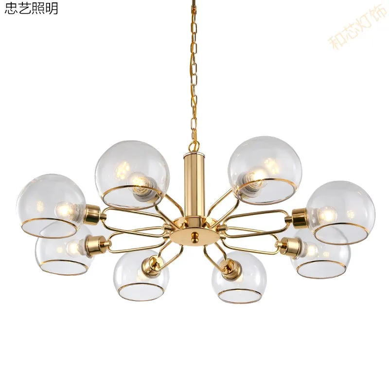  Post-modern personality designer creative multi-glass ball pendant light nordic magic beans bubble  - 32890668921