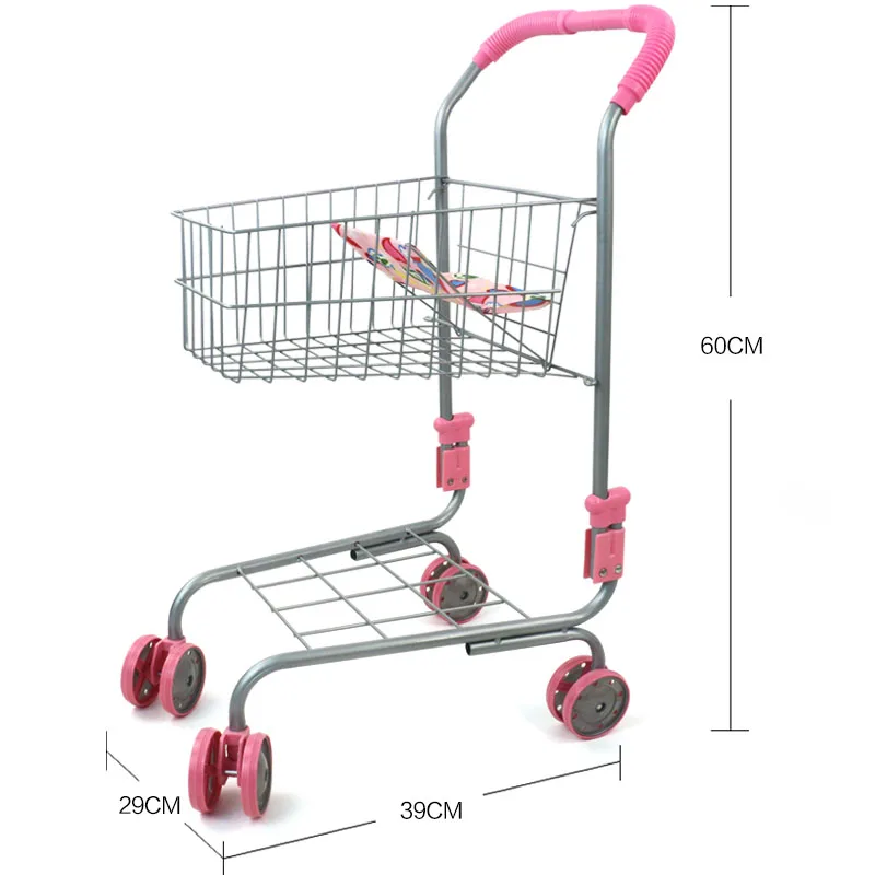 Игровая тележка для мальчиков и девочек, детская симуляционная тележка супермаркета, мини 3 года, детская коляска, большая площадь 68 см, высота