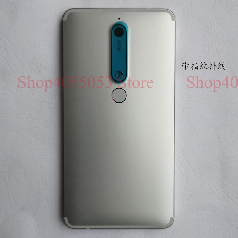 

5.5''For Nokia 6.1 rear battery cover for Nokia 6.1 TA-1054 metal door housing replacement repair spare parts with fingerprints