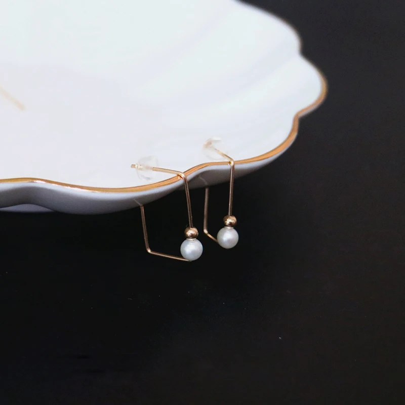 

PINJEAS geometric drop wrap wire earrings Handmade silver dangle earring for women present Fashion Jewelry