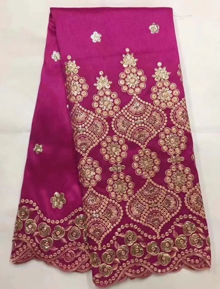 

Latest African George Lace Fabric with Gold sequins Net Lace African George Wrapper High Quality African George Fabric