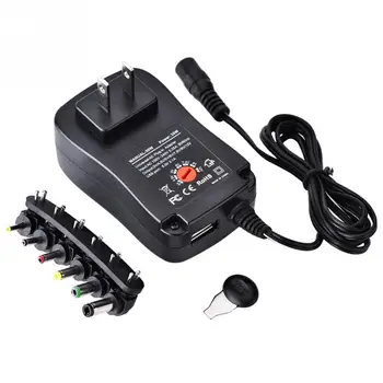

Universal AC / DC Power Adapter Supply 5V 2.1A USB Port 6 Tips 30W 3V/4.5V/5V/6V/7.5V/9V/12V