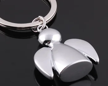 

100pcs/lot Lovely angel keychain men women key holder chain ring car chaveiros llaveros bag pendant Charm wedding Gifts