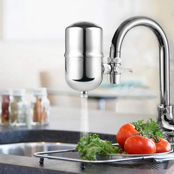 

Faucet Mount Water Filter, 5-Layer Mineralclear Filtration With 320-Gallon Easy 1-Click Installation 2L/Min High Flowing-Velo