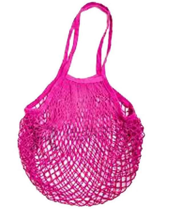 Женская сумка для хранения Многоразовые для бакалейный продуктов сетчатые плотные пакеты водонепроницаемые пляжные - Цвет: rose red