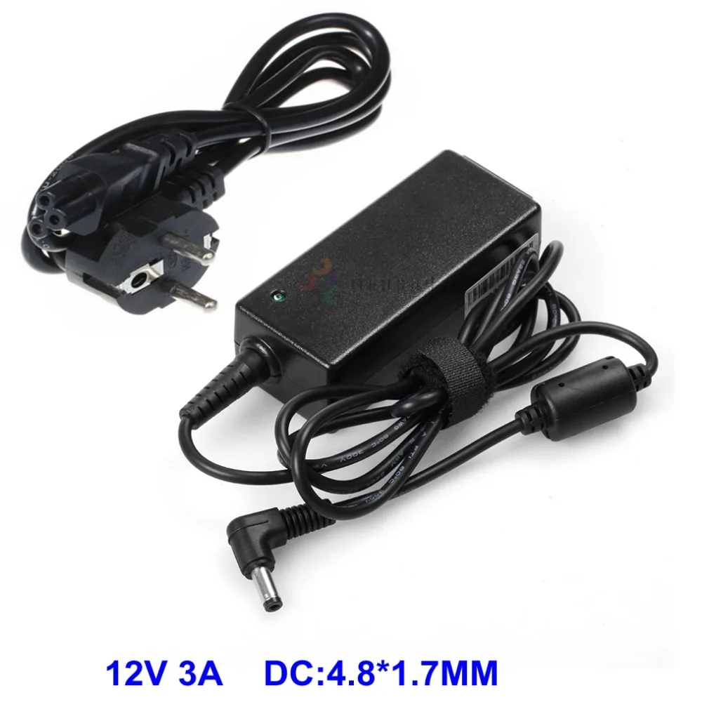 

AC Adapter Charger 12V 3A 4.8*1.7mm 36W For ASUS Eee PC 1000HG ADP-36EH C EXA0801XA Laptop Battery Power Supply With AC Cable