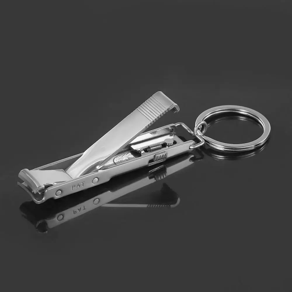 

Ultra-thin Foldable Hand Toe Nail Clippers Cutter With Keychain Cutter Trimmer Silver Kit Tool Key Ring Stainless Steel