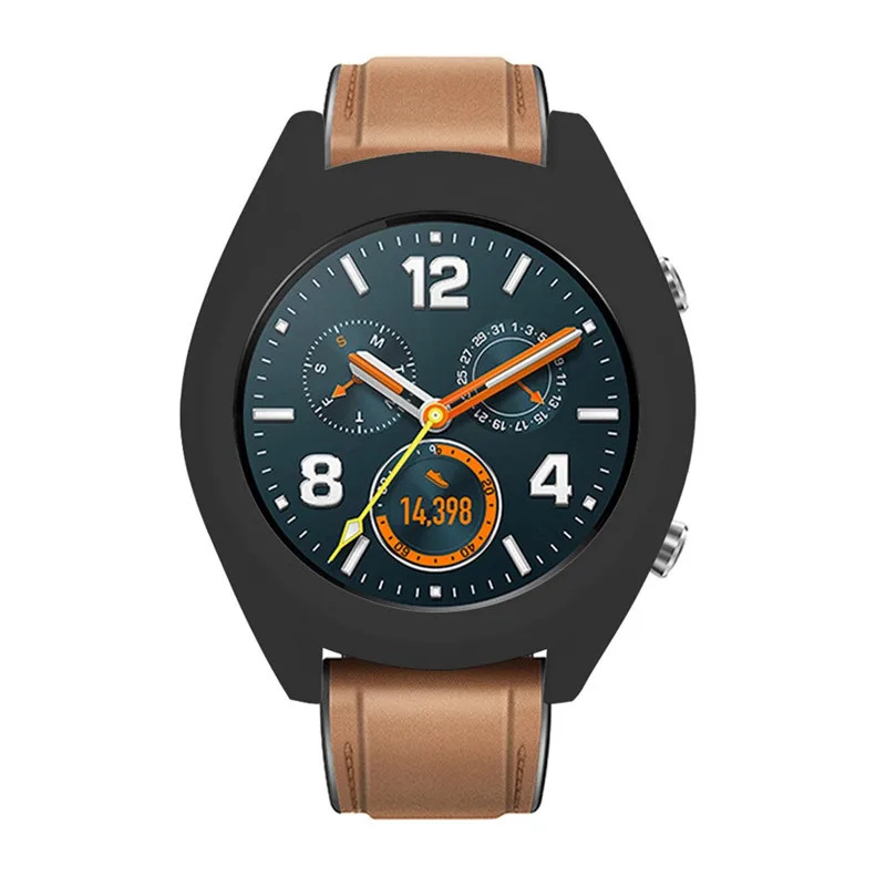 4в1 ремешки для часов Huawei watch gt 46 мм ремешок силиконовый GT чехол крышка 9H