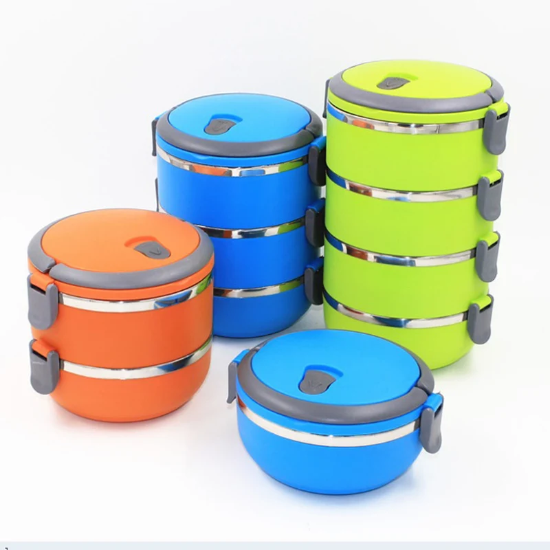 Multi Layers Thermo Bento Boxs Stainless Steel Lunch Box Japan