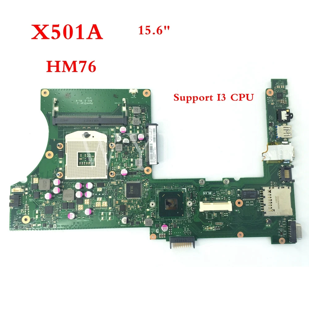 

X501A SLJ8E Support I3 CPU HM76 REV 2.0 mainboard For ASUS X301A X401A X501A Laptop motherboard 60-NNOMB1102-A06