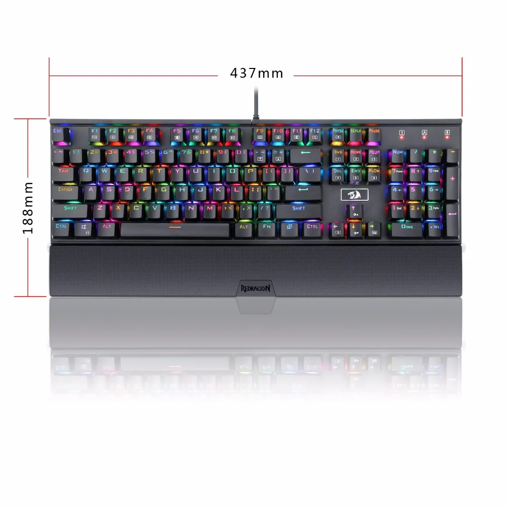 Игровая механическая клавиатура Redragon K567 RGB светодиодный алюминиевый синий