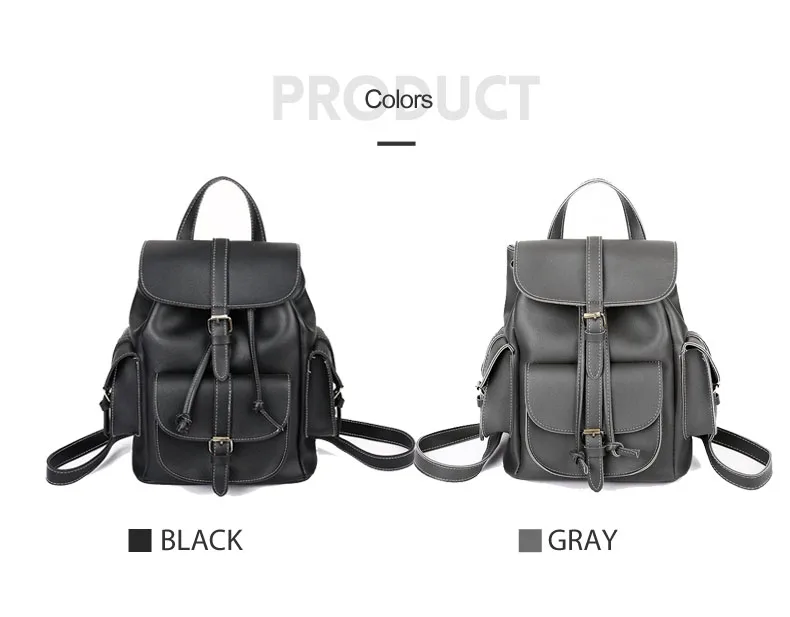Винтажный женский рюкзак на шнурке, высокое качество, из искусственной кожи, рюкзаки Sac a Dos, черный,, сумка на плечо, женские школьные сумки XA1179H