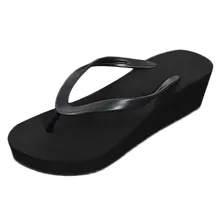 SAGACE, простые Универсальные однотонные пляжные Нескользящие вьетнамки на танкетке для женщин и девочек, повседневные пляжные шлепанцы без шнуровки