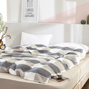 

Simanfei Blankets Superfine Soft Cotton Single Double Bed Air Conditioning Blankets For Sofa and Bed Plaid Towel Blankets