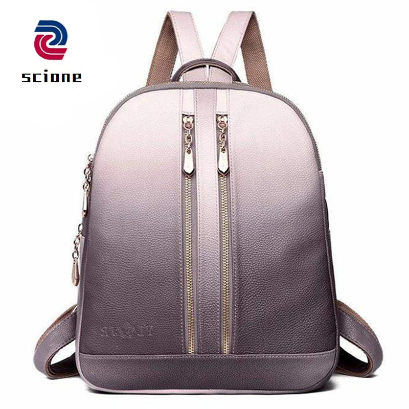 

Women Soft Leather Backpacks Fashion School Backpack For Girls Female Travel Shoulder Bagpack Ladies Casual Bolsa Mochila