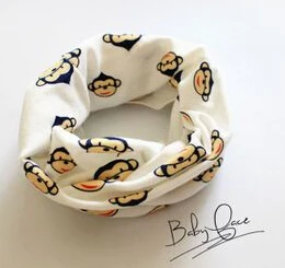 Горячая Распродажа Детские наружные шарфы теплые Волшебные банданы печати хлопок зажим для шарфа 5 - Цвет: white monkey head