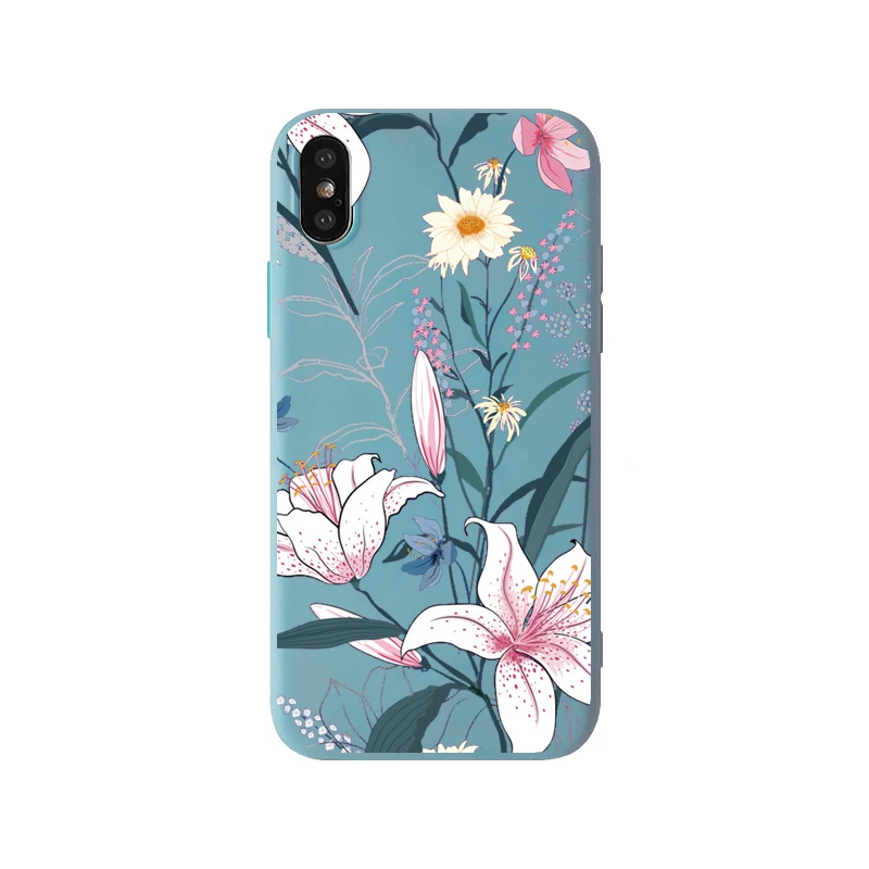 HTMOTXY Цветочные силиконовые чехлы для телефонов iPhone 7 8 Plus X XS Max XR цветочные 10 6 S