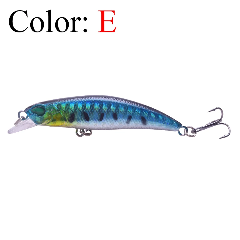 1Pcs Sinking Minnow Fishing Lure 6.5cm 4g Winter Laser Hard Artificial Bait 3D Eyes Fishing Wobblers Crankbait Minnows - Цвет: E