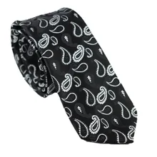 Lammulin галстуки мужские Тонкий галстук черный с серебряным Пейсли жаккард шейный платок, тонкий галстук модный галстук свадебный галстук Gravatas Corbata