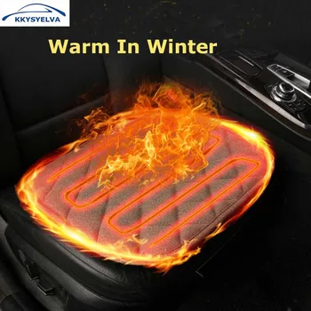 

KKYSYELVA 12V Electric Heated car seat Cushion Winter Car seat Pad Car Heated Seat Covers Universal Conjoined Supplies