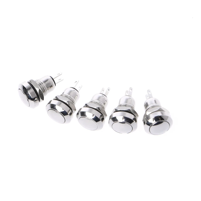 

5 Pcs 8mm Metal Momentary 1NO 2 Pin Mini Push Button Switch 3A/250V AC
