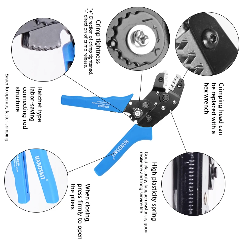 SN-2549 обжимной инструмент 0,08-1 мм2 SN-48B 0,5-мм2 обжимные плоскогубцы многофункциональные трубчатые клеммы