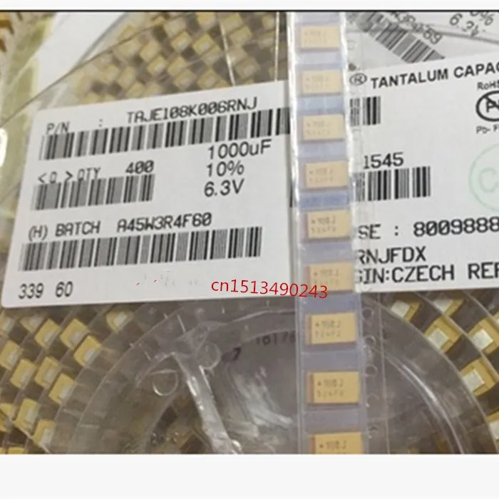 Оригинальный Новый 2 - 5 шт./6. 3v1000uf 108J 1000 мкФ 6 3 V E7343 Желтый SMD | Электроника