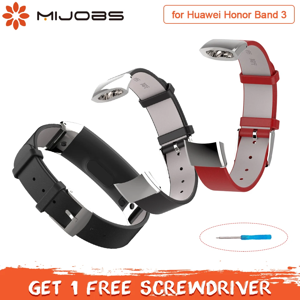 Ремешок Mijobs из натуральной кожи для Huawei Honor band 3 браслет смарт аксессуары Band