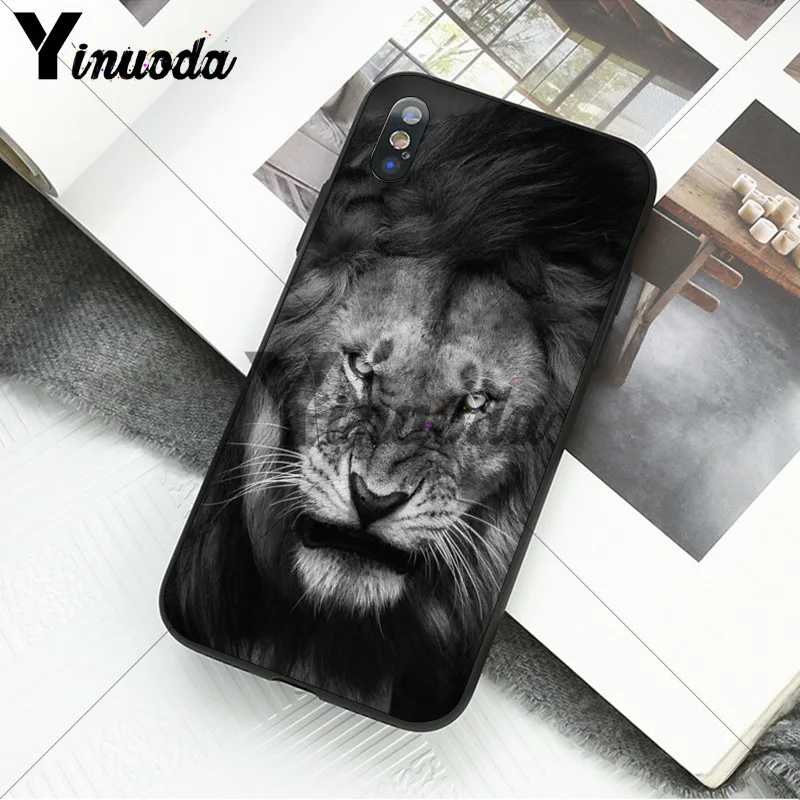 11pro MAX animals The lion Smart Cover черный мягкий чехол для телефона для iPhone X XS MAX 6 6S 7 7plus 8 8Plus 5 5S XR