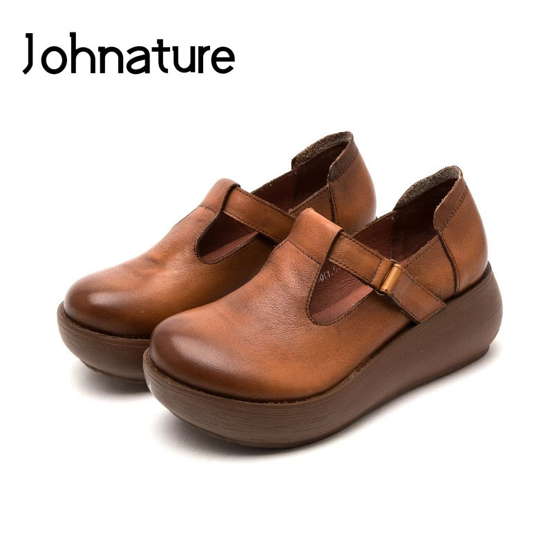 Женские туфли лодочки на платформе Johnature повседневные из натуральной кожи с