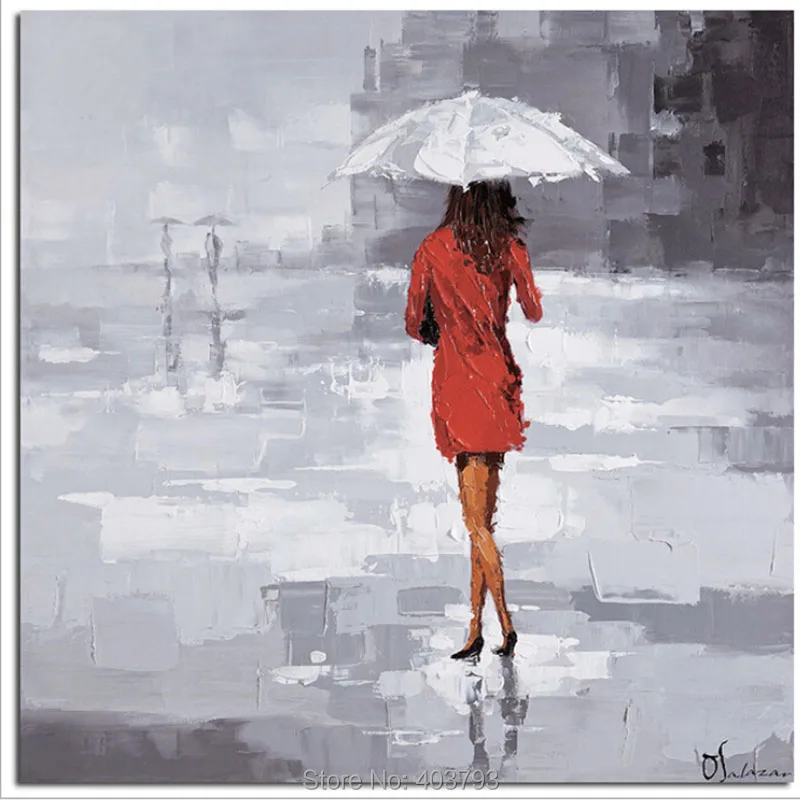 

100%Handmade Modern Street Landscape Oil Painting On Canvas Art Pictures For Room Decor Wall Paintings No Frame 60x60cm