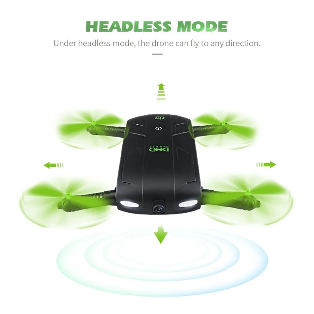 

DHD D5 Foldable Selfie Drone RC Quadcopter with Wifi FPV Camera Live Video Altitude Hold with 3 Batteries Combo Indoor Outdoor