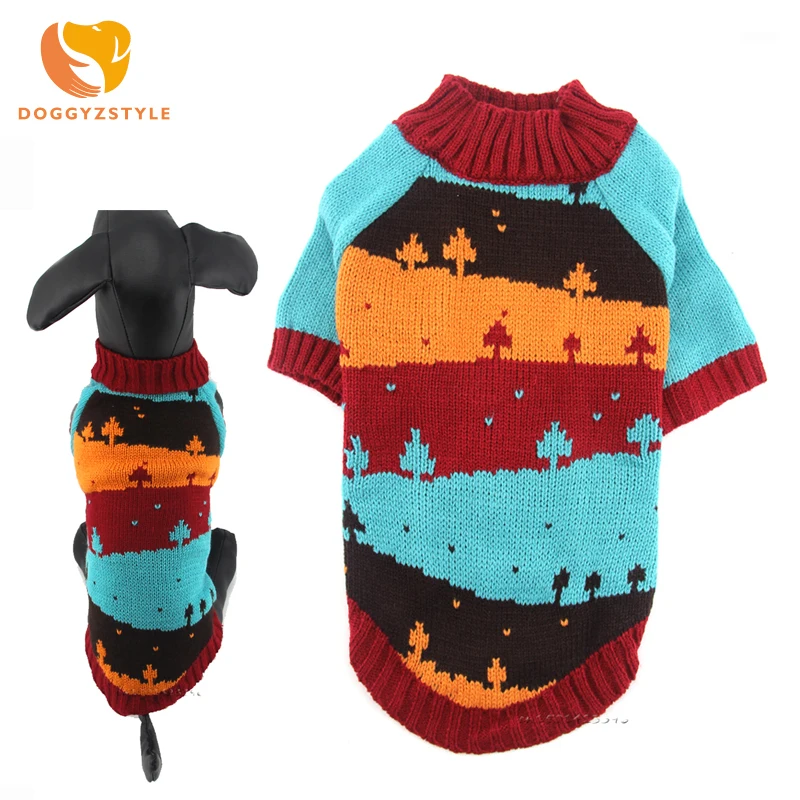 

Christmas Tree Dog Sweater Multicolor Pet Clothes Winter Puppy Cat Xmas Clothing for Chihuahua Dogs Kinting Coat DOGGYZSTYLE