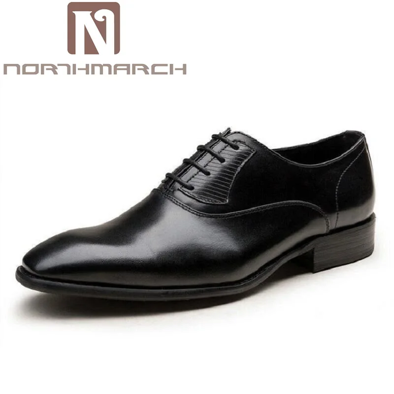 

NORTHMARCH Business Formal Shoes Black Men's Square Toe Oxfords Dress Shoes Men Wedding Lace up Flats Tenis Masculino Adulto