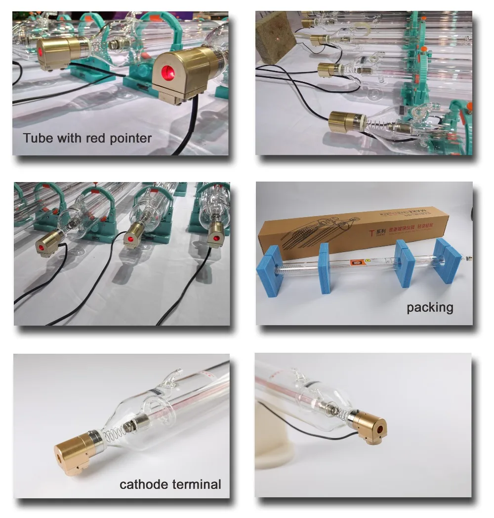 Части лазера СО2- красная заостренная СО2 стеклянная лазерная трубка TR90 для лазерной резки-красный светильник выравнивания