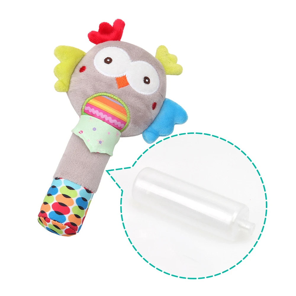 Baby Rattles Newborn Baby Infant Cartoon Animal Rattles Cute Soft Cow Plush Doll Toy Soft Plush Hand Shake Toys